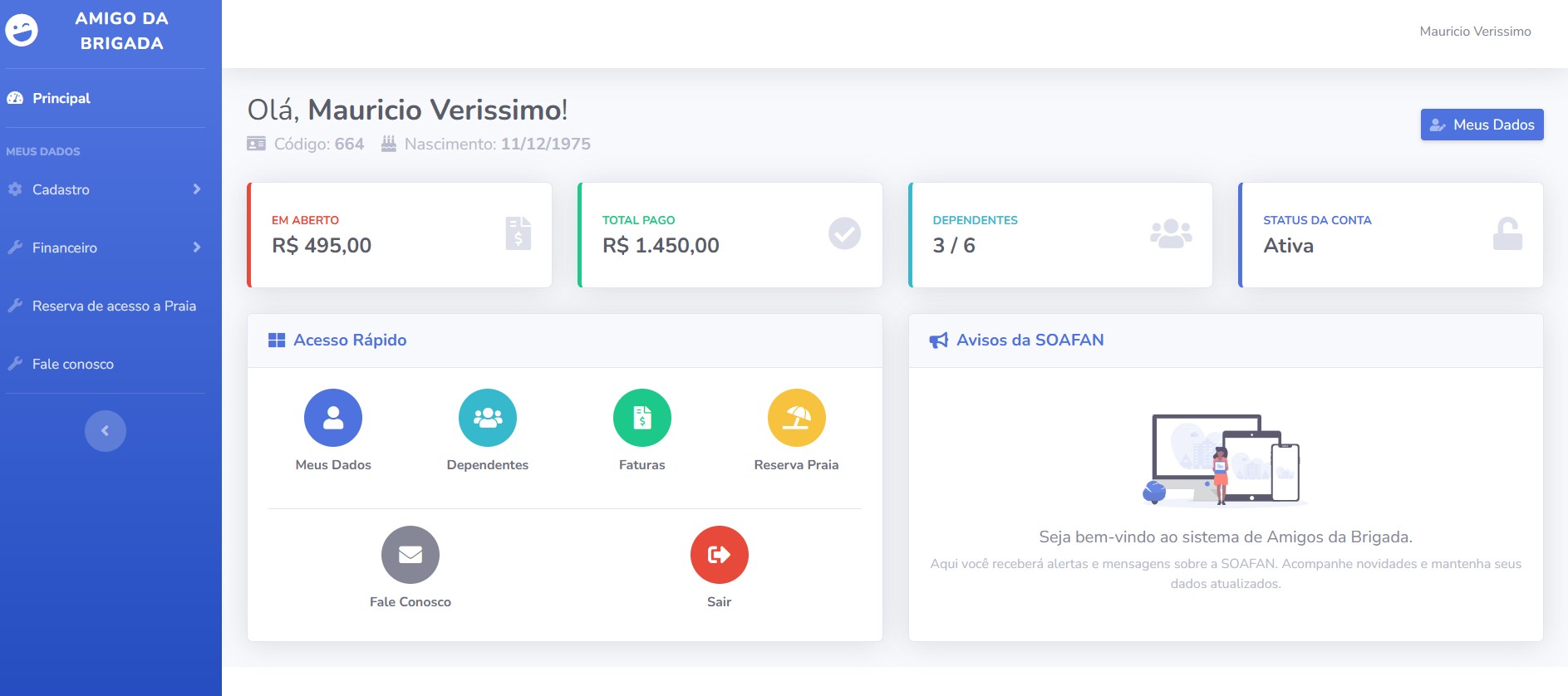 Sistema Amigos Soafan Exercito Brasileiro